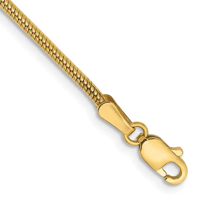 Qgold Bracelets 14k 16mm Round Snake Chain Bracelet 363 grams