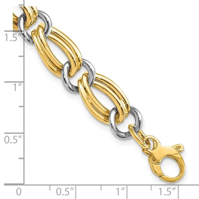 Qgold Bracelets 14k Yellow Gold 10 mm Polished Bracelet 562 grams Qgold Bracelets 14k Yellow Gold 10 mm Polished Bracelet 562 grams