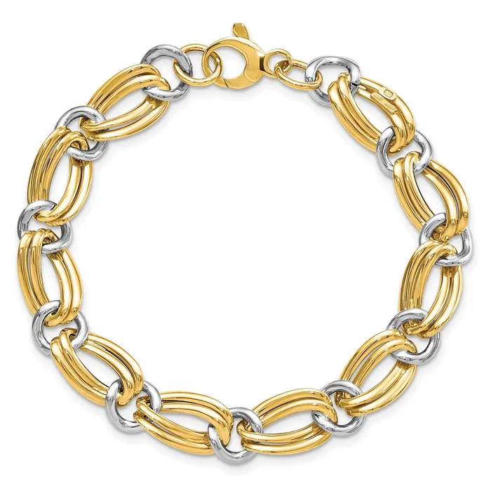 Qgold Bracelets 14k Yellow Gold 10 mm Polished Bracelet 562 grams Qgold Bracelets 14k Yellow Gold 10 mm Polished Bracelet 562 grams