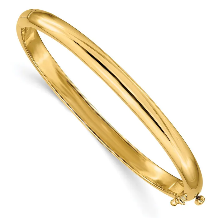 Qgold Bracelets 14k Yellow Gold 56 mm Polished Solid Hinged Bangle Bracelet 3085 grams Qgold Bracelets 14k Yellow Gold 56 mm Polished Solid Hinged Bangle Bracelet 3085 grams