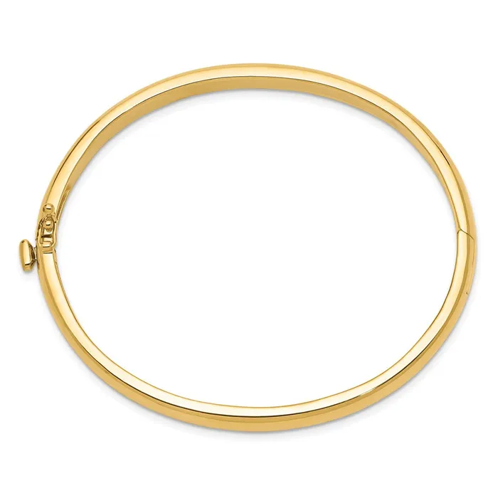 Qgold Bracelets 14k Yellow Gold 56 mm Polished Solid Hinged Bangle Bracelet 3085 grams
