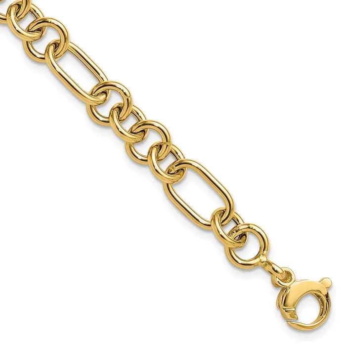 Qgold Bracelets 14k Yellow Gold 79 mm Polished Fancy Link Bracelet 508 grams Qgold Bracelets 14k Yellow Gold 79 mm Polished Fancy Link Bracelet 508 grams