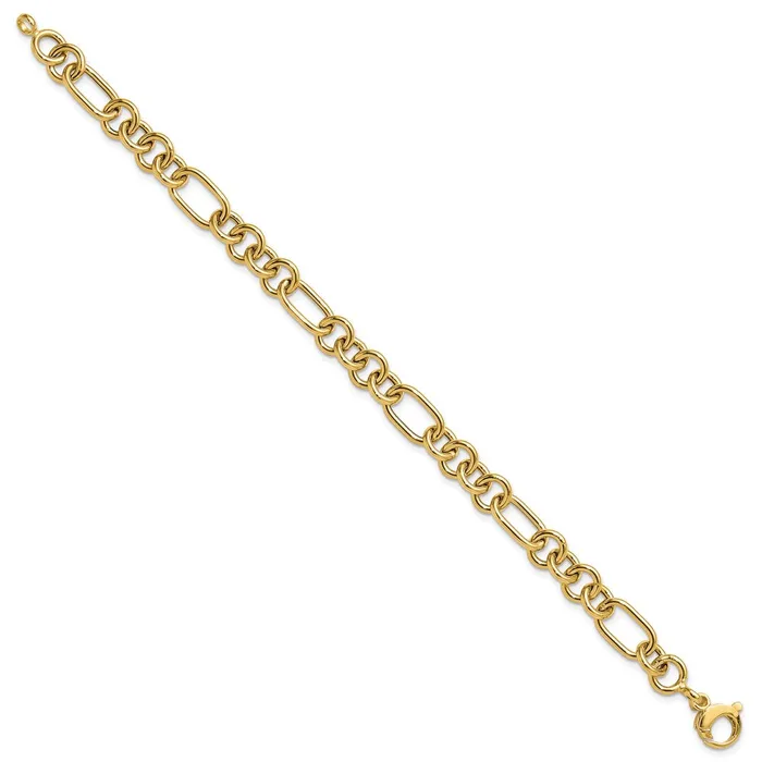 Qgold Bracelets 14k Yellow Gold 79 mm Polished Fancy Link Bracelet 508 grams Qgold Bracelets 14k Yellow Gold 79 mm Polished Fancy Link Bracelet 508 grams