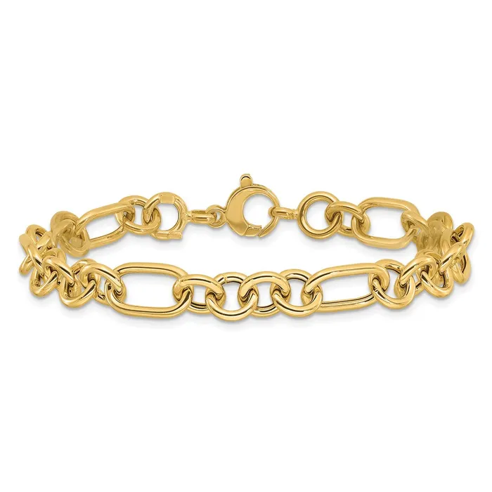 Qgold Bracelets 14k Yellow Gold 79 mm Polished Fancy Link Bracelet 508 grams Qgold Bracelets 14k Yellow Gold 79 mm Polished Fancy Link Bracelet 508 grams