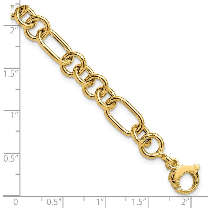 Qgold Bracelets 14k Yellow Gold 79 mm Polished Fancy Link Bracelet 508 grams Qgold Bracelets 14k Yellow Gold 79 mm Polished Fancy Link Bracelet 508 grams