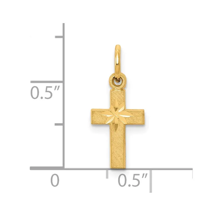 Qgold Charm Necklaces 10k Yellow Gold 11 mm Cross Charm 048 grams Qgold Charm Necklaces 10k Yellow Gold 11 mm Cross Charm 048 grams