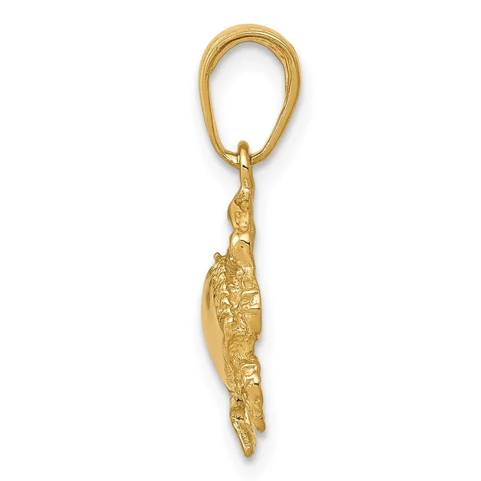 Qgold Charm Necklaces 10k Yellow Gold 12 mm Crab Charm 082 grams Qgold Charm Necklaces 10k Yellow Gold 12 mm Crab Charm 082 grams