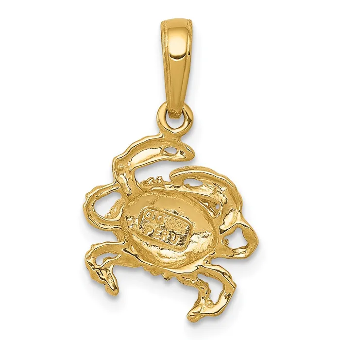Qgold Charm Necklaces 10k Yellow Gold 12 mm Crab Charm 082 grams Qgold Charm Necklaces 10k Yellow Gold 12 mm Crab Charm 082 grams