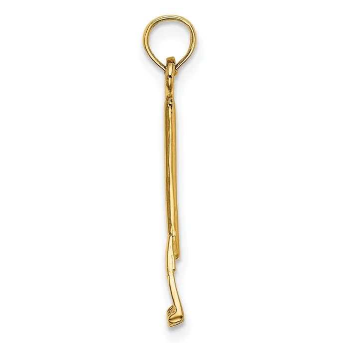 Qgold Charm Necklaces 10k Yellow Gold 53 mm 3D Leaf Rake Garden Tool Charm 044 grams Qgold Charm Necklaces 10k Yellow Gold 53 mm 3D Leaf Rake Garden Tool Charm 044 grams