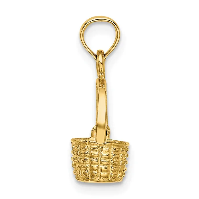 Qgold Charm Necklaces 10k Yellow Gold 87 mm 3D Moveable Handle Basket Charm 1 grams Qgold Charm Necklaces 10k Yellow Gold 87 mm 3D Moveable Handle Basket Charm 1 grams