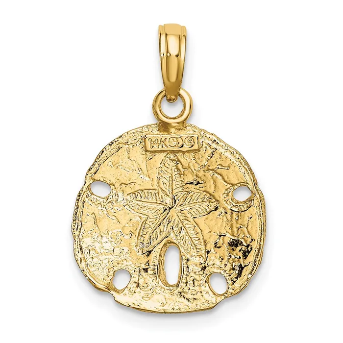 Qgold Charm Necklaces 10k Yellow wRhodium 1534 mm Polished Sand Dollar Charm 187 grams Qgold Charm Necklaces 10k Yellow wRhodium 1534 mm Polished Sand Dollar Charm 187 grams