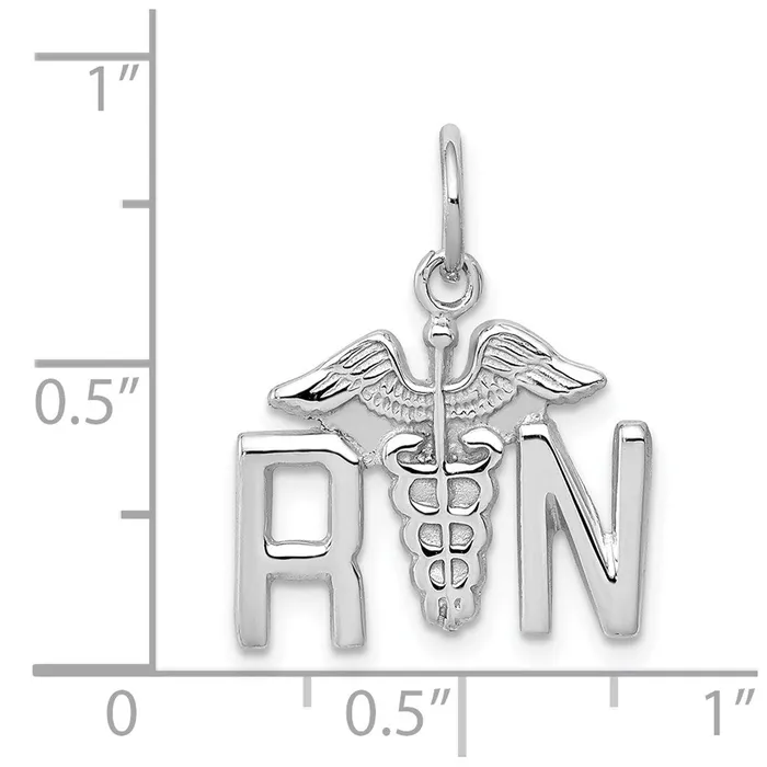 Qgold Charm Necklaces 14k White Gold 20 mm RN Charm 11 grams Qgold Charm Necklaces 14k White Gold 20 mm RN Charm 11 grams