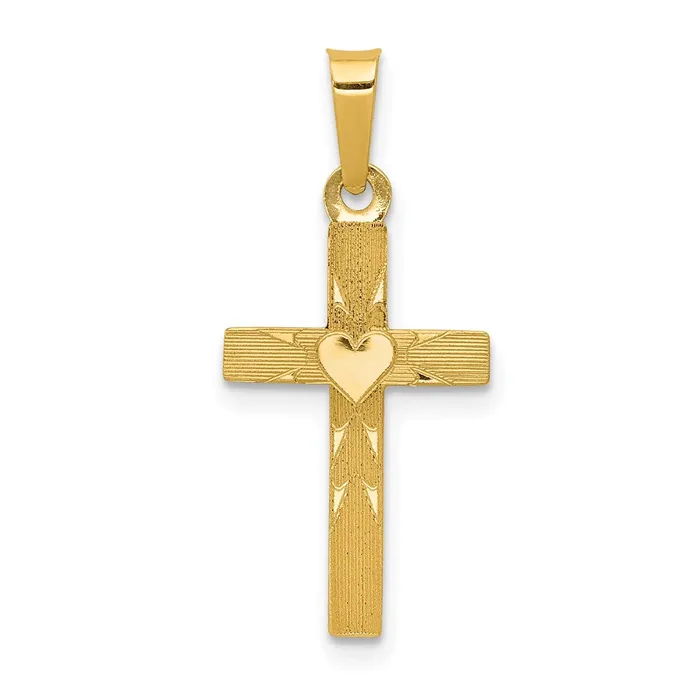 Qgold Charm Necklaces 14k Yellow Gold 11 mm Small Hollow Cross Charm 048 grams Qgold Charm Necklaces 14k Yellow Gold 11 mm Small Hollow Cross Charm 048 grams