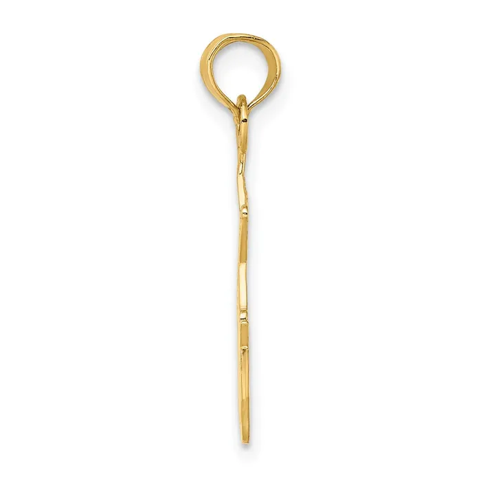 Qgold Charm Necklaces 14k Yellow Gold 161 mm I HEART MY SHERIFF Charm 078 grams Qgold Charm Necklaces 14k Yellow Gold 161 mm I HEART MY SHERIFF Charm 078 grams
