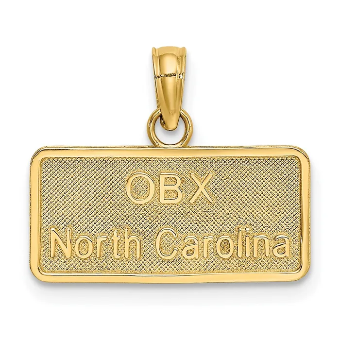 Qgold Charm Necklaces 14k Yellow Gold 18 mm OBX NORTH CAROLINA License Plate Charm 137 grams Qgold Charm Necklaces 14k Yellow Gold 18 mm OBX NORTH CAROLINA License Plate Charm 137 grams