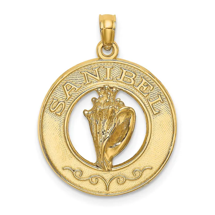 Qgold Charm Necklaces 14k Yellow Gold 192 mm SANIBEL wConch Shell Circle Charm 238 grams Qgold Charm Necklaces 14k Yellow Gold 192 mm SANIBEL wConch Shell Circle Charm 238 grams