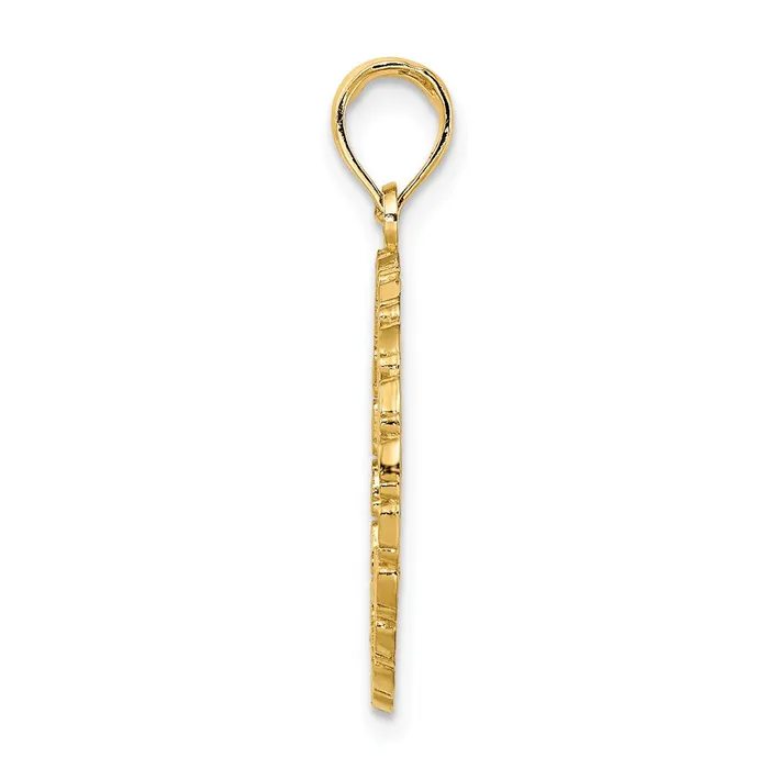 Qgold Charm Necklaces 14k Yellow Gold 195 mm JAMAICA Palm Tree Circle Charm 178 grams Qgold Charm Necklaces 14k Yellow Gold 195 mm JAMAICA Palm Tree Circle Charm 178 grams