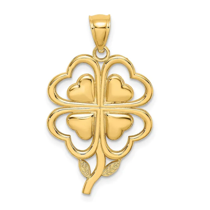 Qgold Charm Necklaces 14k Yellow Gold 19 mm 4Leaf Clover Charm 219 grams Qgold Charm Necklaces 14k Yellow Gold 19 mm 4Leaf Clover Charm 219 grams
