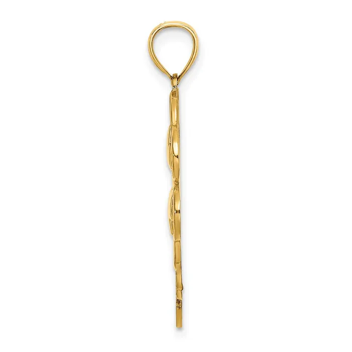 Qgold Charm Necklaces 14k Yellow Gold 19 mm 4Leaf Clover Charm 219 grams Qgold Charm Necklaces 14k Yellow Gold 19 mm 4Leaf Clover Charm 219 grams