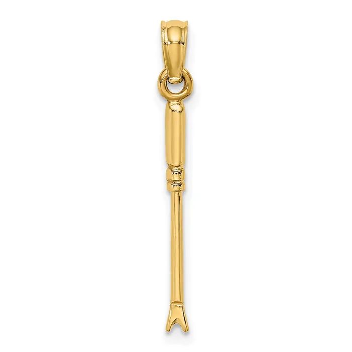 Qgold Charm Necklaces 14k Yellow Gold 2 mm 3D Weeding Garden Tool Charm 047 grams Qgold Charm Necklaces 14k Yellow Gold 2 mm 3D Weeding Garden Tool Charm 047 grams