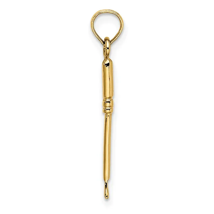 Qgold Charm Necklaces 14k Yellow Gold 2 mm 3D Weeding Garden Tool Charm 047 grams Qgold Charm Necklaces 14k Yellow Gold 2 mm 3D Weeding Garden Tool Charm 047 grams
