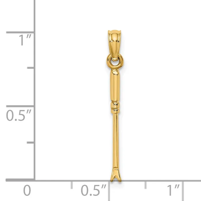 Qgold Charm Necklaces 14k Yellow Gold 2 mm 3D Weeding Garden Tool Charm 047 grams Qgold Charm Necklaces 14k Yellow Gold 2 mm 3D Weeding Garden Tool Charm 047 grams