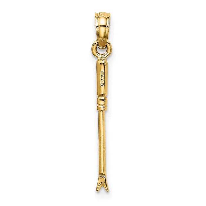 Qgold Charm Necklaces 14k Yellow Gold 2 mm 3D Weeding Garden Tool Charm 047 grams Qgold Charm Necklaces 14k Yellow Gold 2 mm 3D Weeding Garden Tool Charm 047 grams