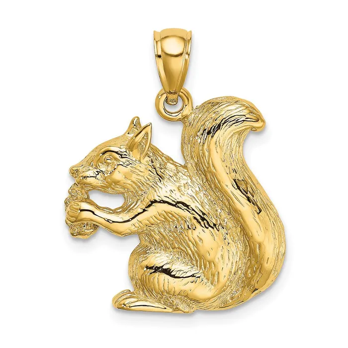 Qgold Charm Necklaces 14k Yellow Gold 212 mm Textured Sitting Squirrel Charm 27 grams Qgold Charm Necklaces 14k Yellow Gold 212 mm Textured Sitting Squirrel Charm 27 grams