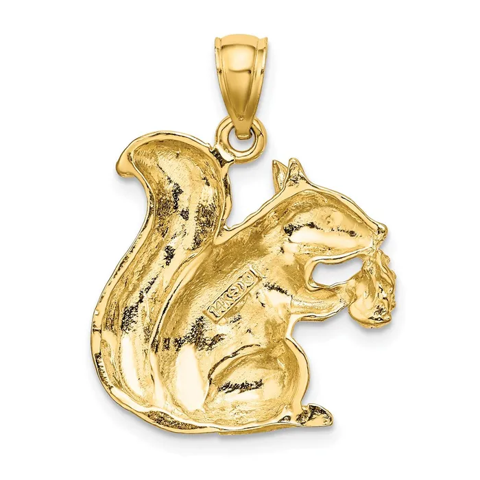 Qgold Charm Necklaces 14k Yellow Gold 212 mm Textured Sitting Squirrel Charm 27 grams Qgold Charm Necklaces 14k Yellow Gold 212 mm Textured Sitting Squirrel Charm 27 grams
