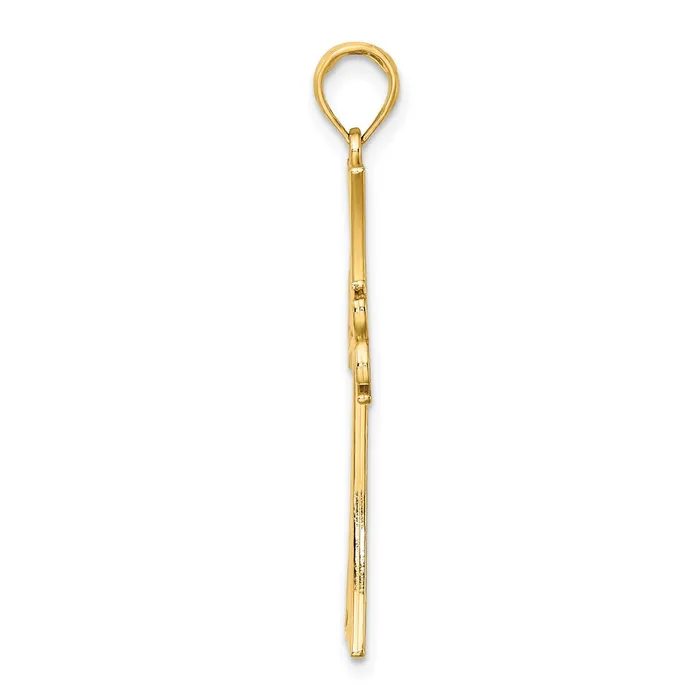 Qgold Charm Necklaces 14k Yellow Gold 21 mm Polished Celtic Knot Cross Charm 13 grams Qgold Charm Necklaces 14k Yellow Gold 21 mm Polished Celtic Knot Cross Charm 13 grams