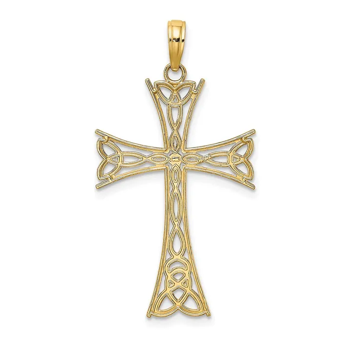 Qgold Charm Necklaces 14k Yellow Gold 21 mm Polished Celtic Knot Cross Charm 13 grams Qgold Charm Necklaces 14k Yellow Gold 21 mm Polished Celtic Knot Cross Charm 13 grams