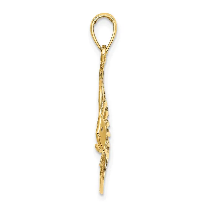 Qgold Charm Necklaces 14k Yellow Gold 221 mm CutOut Angelfish Charm 15 grams Qgold Charm Necklaces 14k Yellow Gold 221 mm CutOut Angelfish Charm 15 grams