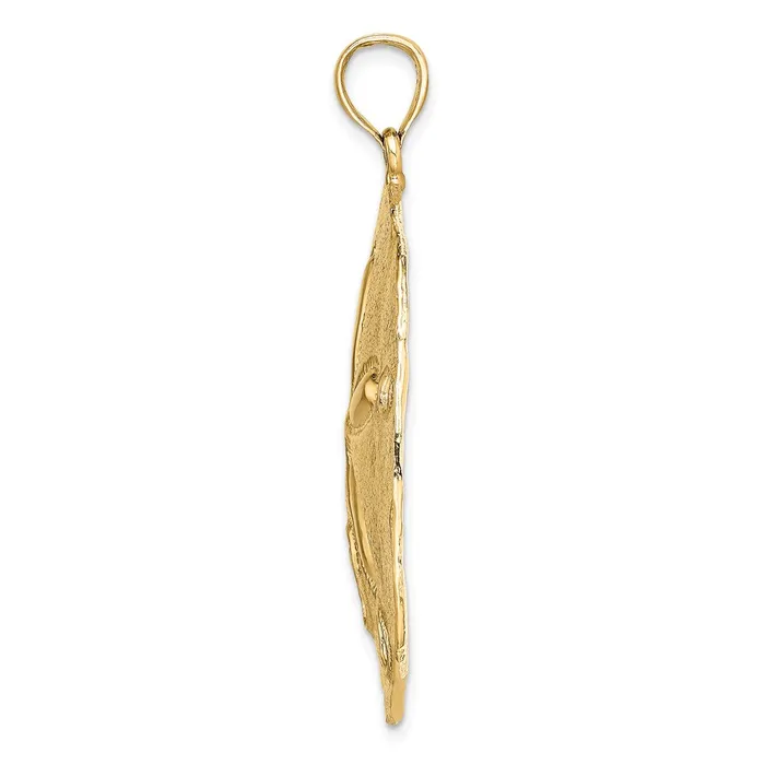 Qgold Charm Necklaces 14k Yellow Gold 382 mm Polished Large Sand Dollar Charm 1515 grams Qgold Charm Necklaces 14k Yellow Gold 382 mm Polished Large Sand Dollar Charm 1515 grams