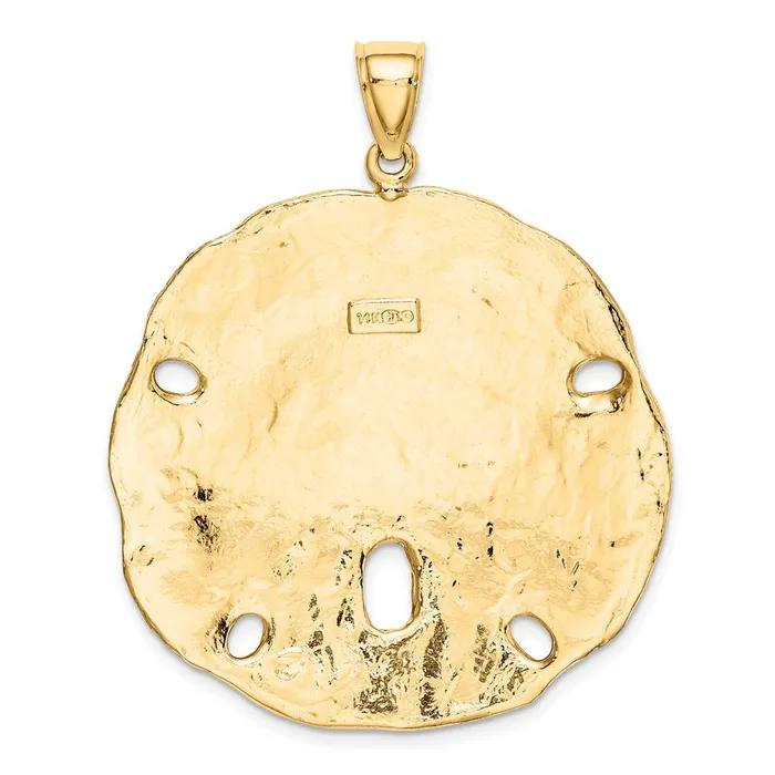 Qgold Charm Necklaces 14k Yellow Gold 382 mm Polished Large Sand Dollar Charm 1515 grams Qgold Charm Necklaces 14k Yellow Gold 382 mm Polished Large Sand Dollar Charm 1515 grams