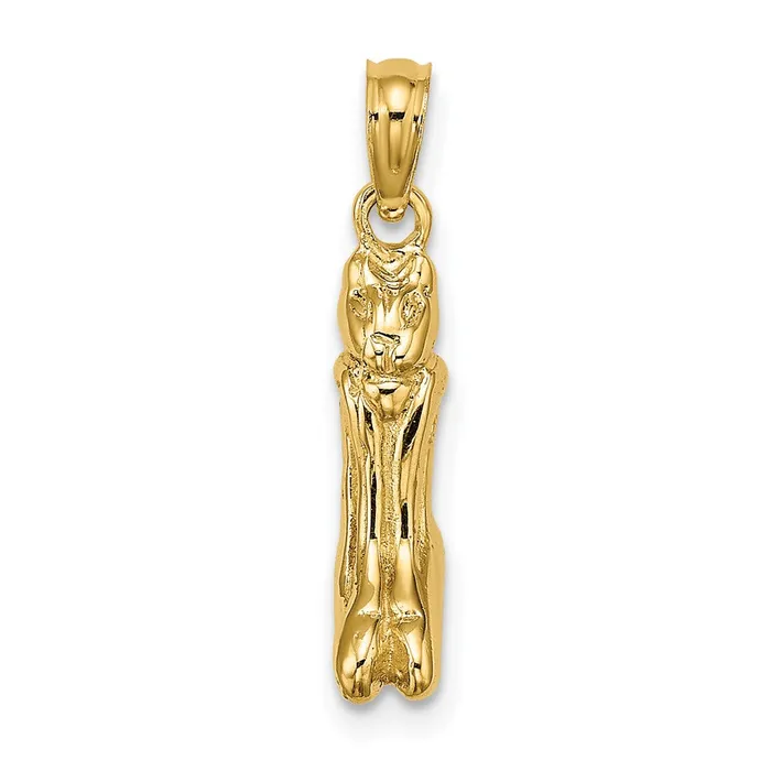 Qgold Charm Necklaces 14k Yellow Gold 4 mm 3D Polished MARCO ISLAND Cat Charm 256 grams Qgold Charm Necklaces 14k Yellow Gold 4 mm 3D Polished MARCO ISLAND Cat Charm 256 grams