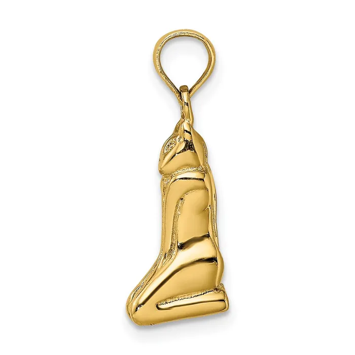 Qgold Charm Necklaces 14k Yellow Gold 4 mm 3D Polished MARCO ISLAND Cat Charm 256 grams Qgold Charm Necklaces 14k Yellow Gold 4 mm 3D Polished MARCO ISLAND Cat Charm 256 grams