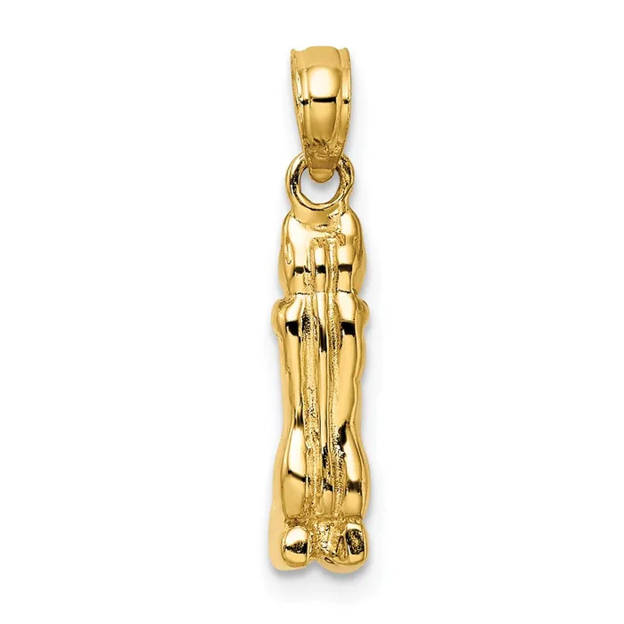 Qgold Charm Necklaces 14k Yellow Gold 4 mm 3D Polished MARCO ISLAND Cat Charm 256 grams Qgold Charm Necklaces 14k Yellow Gold 4 mm 3D Polished MARCO ISLAND Cat Charm 256 grams