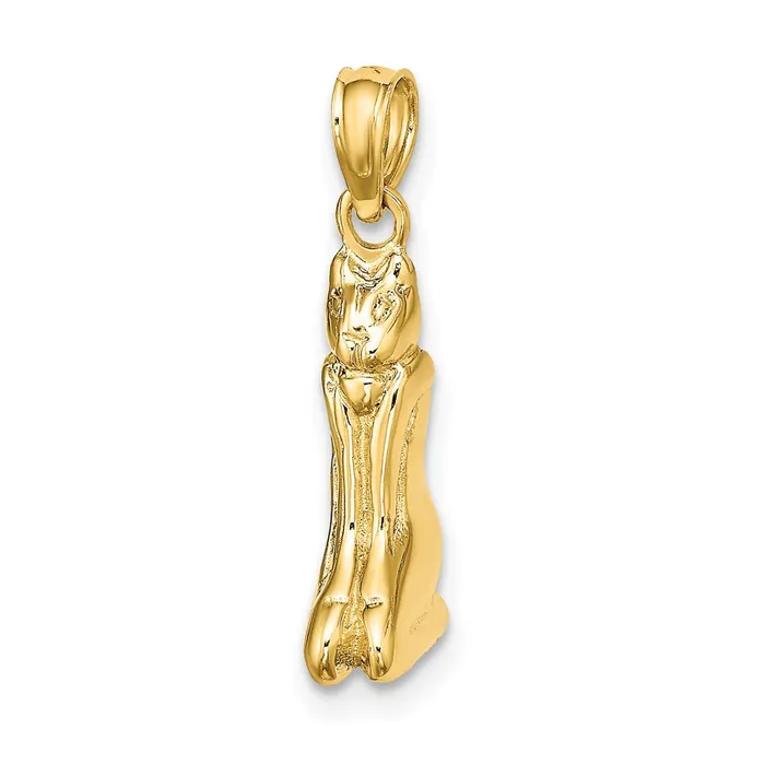 Qgold Charm Necklaces 14k Yellow Gold 4 mm 3D Polished MARCO ISLAND Cat Charm 256 grams Qgold Charm Necklaces 14k Yellow Gold 4 mm 3D Polished MARCO ISLAND Cat Charm 256 grams