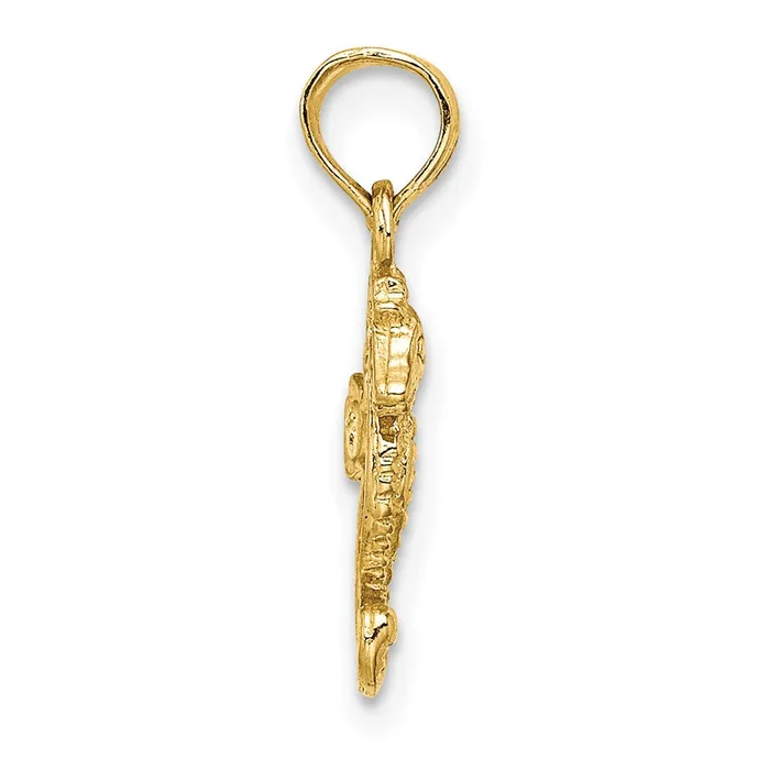 Qgold Charm Necklaces 14k Yellow Gold 64 mm Mini Seahorse Charm 055 grams Qgold Charm Necklaces 14k Yellow Gold 64 mm Mini Seahorse Charm 055 grams