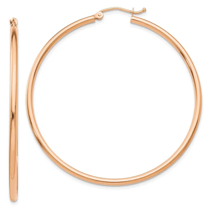 Qgold Earrings 10k Rose Gold 2 mm Lightweight Tube Hoop Earrings 246 grams Qgold Earrings 10k Rose Gold 2 mm Lightweight Tube Hoop Earrings 246 grams