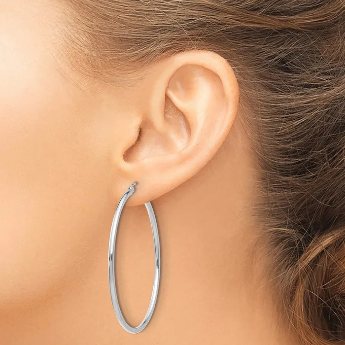 Qgold Earrings 10k Rose Gold 2 mm Lightweight Tube Hoop Earrings 246 grams Qgold Earrings 10k Rose Gold 2 mm Lightweight Tube Hoop Earrings 246 grams