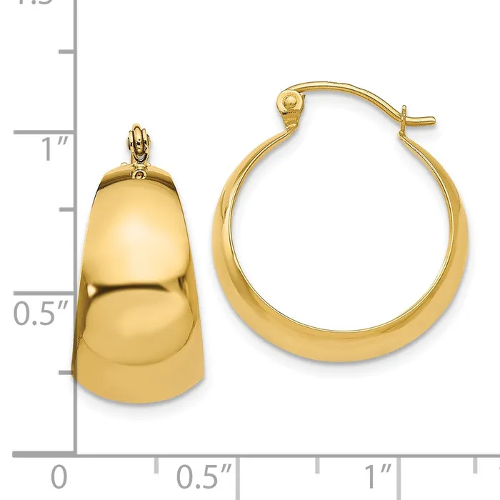 Qgold Earrings 10k Yellow Gold 1045 mm Tapered Hoop Earrings 269 grams Qgold Earrings 10k Yellow Gold 1045 mm Tapered Hoop Earrings 269 grams
