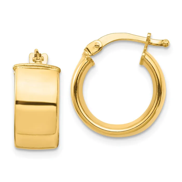 Qgold Earrings 10k Yellow Gold 14 mm Hoop Earrings 178 grams