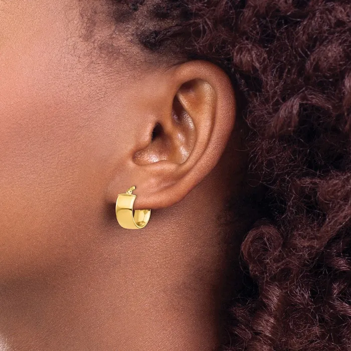 Qgold Earrings 10k Yellow Gold 14 mm Hoop Earrings 178 grams Qgold Earrings 10k Yellow Gold 14 mm Hoop Earrings 178 grams
