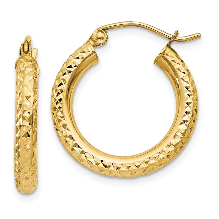 Qgold Earrings 10k Yellow Gold 1919 mm Round Hoop Earrings 116 grams