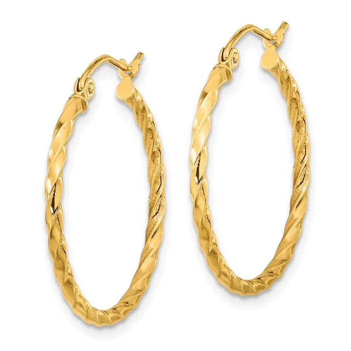 Qgold Earrings 10k Yellow Gold 2509 mm Twist Polished Hoop Earring 136 grams Qgold Earrings 10k Yellow Gold 2509 mm Twist Polished Hoop Earring 136 grams
