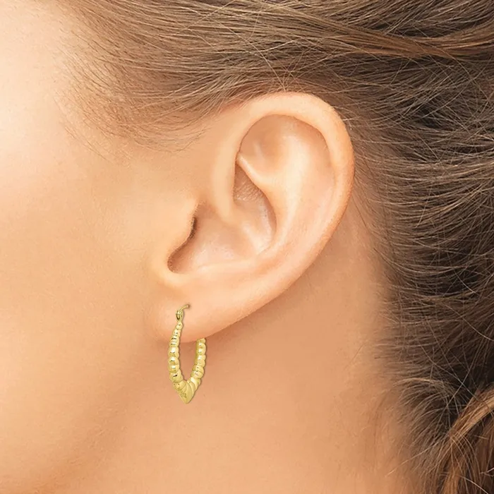 Qgold Earrings 10k Yellow Gold 3 mm Polished Hollow Classic Earrings 148 grams Qgold Earrings 10k Yellow Gold 3 mm Polished Hollow Classic Earrings 148 grams