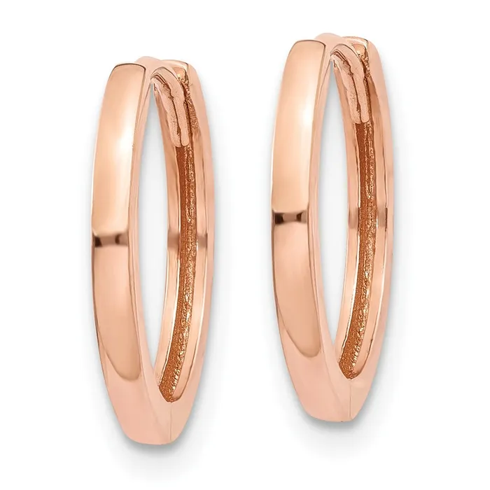 Qgold Earrings 14k Rose Gold 15 mm Round Hinged Hoop Earrings 151 grams Qgold Earrings 14k Rose Gold 15 mm Round Hinged Hoop Earrings 151 grams