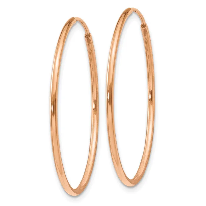 Qgold Earrings 14k Rose Gold 30 mm Polished Endless Hoop Earrings 102 grams