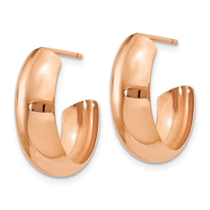 Qgold Earrings 14k Rose Gold 6 mm Polished Hoop Earrings 14 grams Qgold Earrings 14k Rose Gold 6 mm Polished Hoop Earrings 14 grams